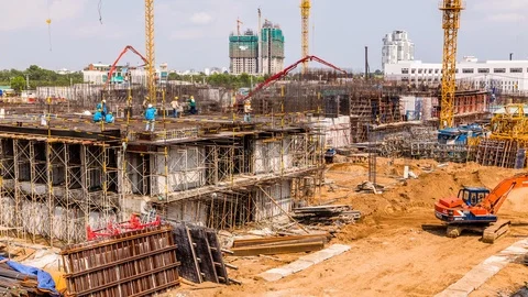 Project construction site in Ho Chi Minh City, Vietnam time lapse Stock Footage 116876581