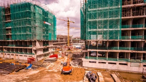 Project construction site in Ho Chi Minh City, Vietnam time lapse 動画素材 116879296