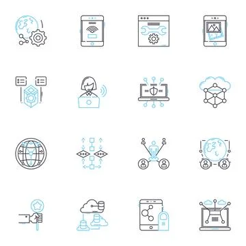 Project coordination linear icons set. Planning, Execution, Schedule イラスト素材