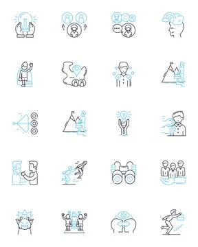 Project coordination linear icons set. Collaboration, Management, Organize 스톡 일러스트