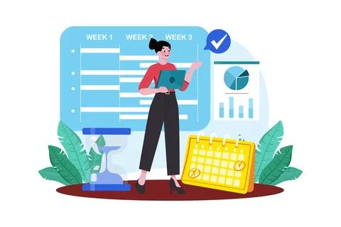 Project coordinator assigning tasks and managing timelines for the team. Stock Illustration