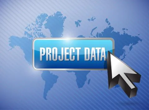 Project data button cloud currency concept Stock Illustration