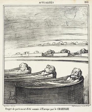 Project de Parlement d't soumis  l'Europe par le CHARIVARI.... Honor Daumie.. Illustration