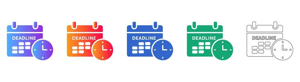 Project Deadline and Calendar Icons Stock-Illustration