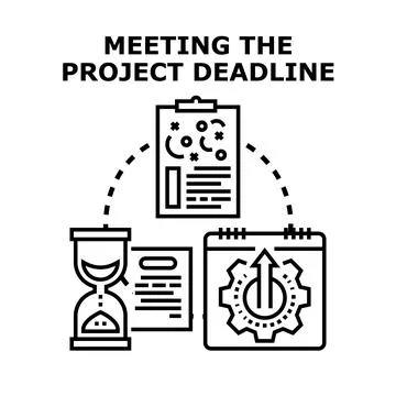 Project deadline concept with planning, time and progress Stock Illustration