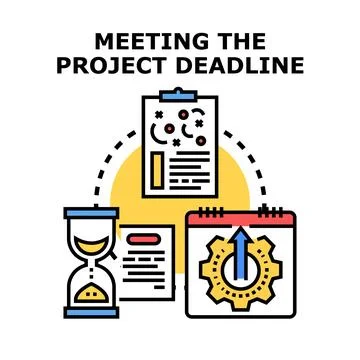 Project deadline concept with planning, time and progress Stock Illustration
