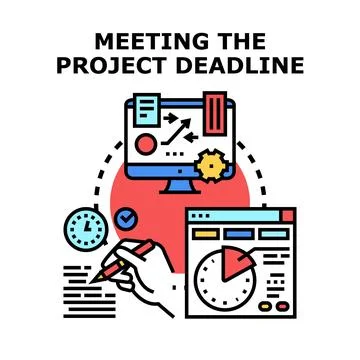 Project deadline concept with workflow management planning Stock Illustration