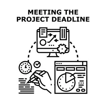 Project deadline concept with workflow management planning Stock Illustration