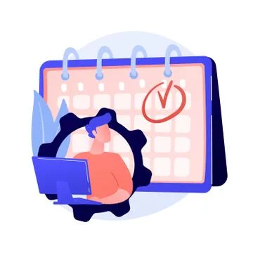 Project deadline date planning vector concept metaphor. Illustrazione stock