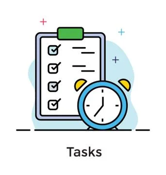 Project deadline icon in flat design. Stock Illustration