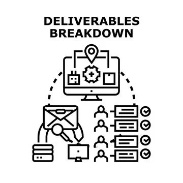 Project deliverables breakdown planning and task management Stock Illustration