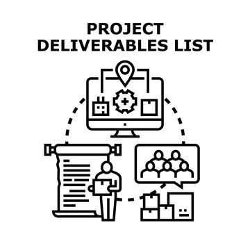 Project deliverables list concept vector goal Stock Illustration