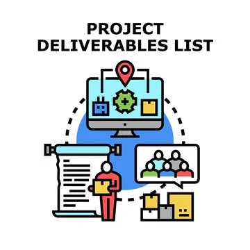 Project deliverables list concept vector goal Stock Illustration
