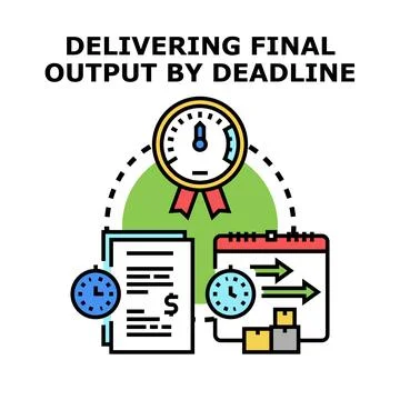 Project delivery by deadline managing task organization Stock Illustration