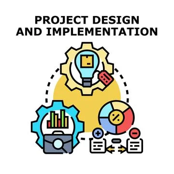 Project design and implementation planning strategy Stock Illustration