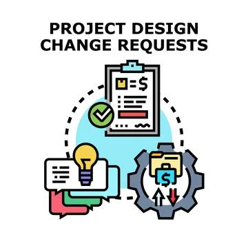 Project design change requests conceptual icon illustrating process Illustration