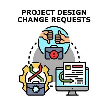 Project design change requests management concept Stock Illustration