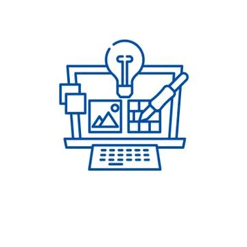 Project design line icon concept. Project design flat vector symbol, sign Stock Illustration