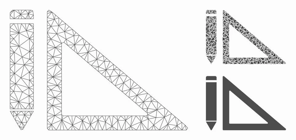 Project Design Vector Mesh 2D Model and Triangle Mosaic Icon 库存插图