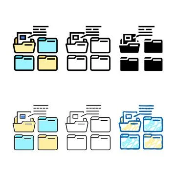 Project designs folder color icon vector Stock Illustration