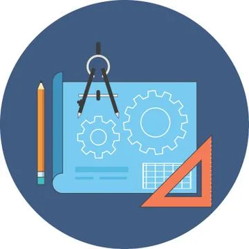 Project development concept. Flat design. Stock Illustration