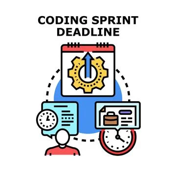 Project development deadline management planning working process イラスト素材