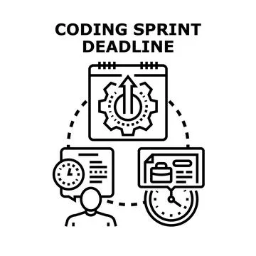 Project development deadline management planning working process Stock Illustration