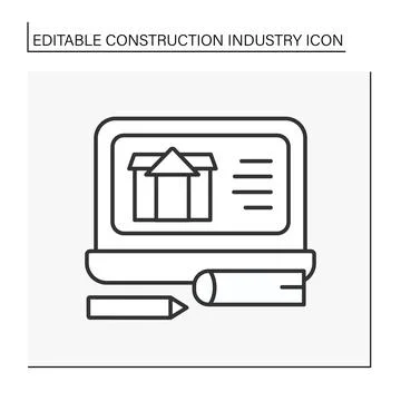 Project development line icon Stock Illustration