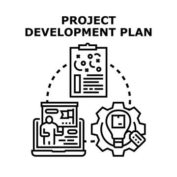 Project development plan preparing strategy and solutions Stockillustratie
