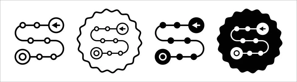 Project development road mapping icon symbol set collection. road mappingsi.. Stock Illustration