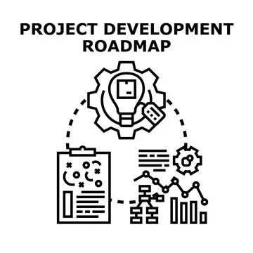 Project development roadmap planning new business strategy Stock Illustration