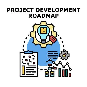 Project development roadmap planning new business strategy Stockillustratie