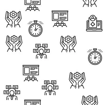 Project Development Vector Seamless Pattern Stock Illustration