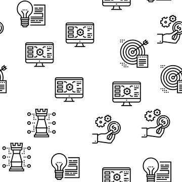 Project Development Vector Seamless Pattern Stock Illustration