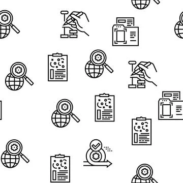 Project Development Vector Seamless Pattern Stock Illustration