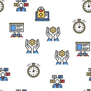 Project Development Vector Seamless Pattern Stock Illustration