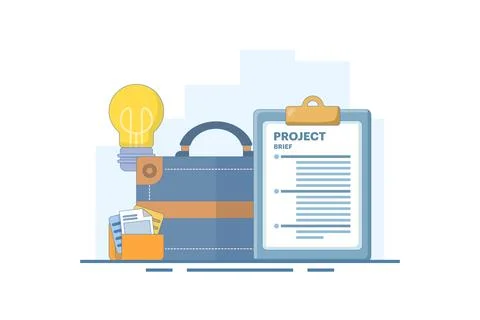 Project document concept, task document paper or project status report. 스톡 일러스트