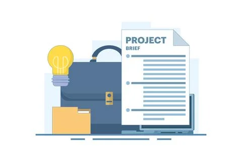 Project document concept, task document paper or project status report. Stock Illustration