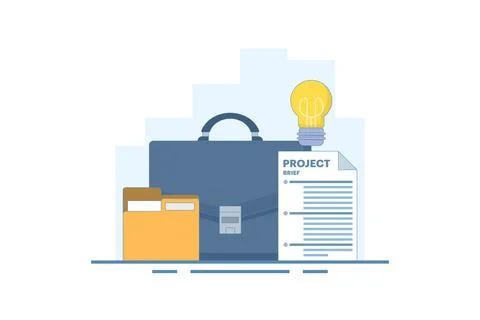 Project document concept, task document paper or project status report. Stock Illustration