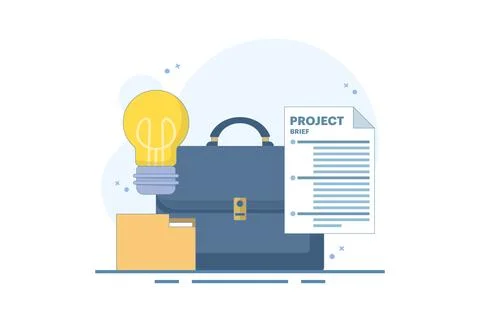 Project document concept, task document paper or project status report. Stock Illustration
