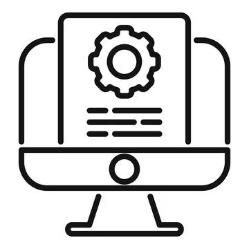 Project document icon outline vector. Data support 스톡 일러스트