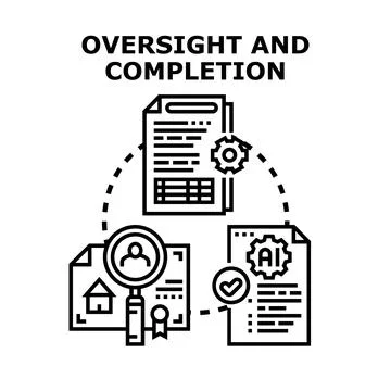 Project documentation oversight process for task completion Stock Illustration