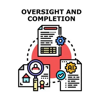 Project documentation oversight process for task completion 스톡 일러스트