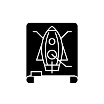 Project drawing black icon, vector sign on isolated background. Project drawing イラスト素材
