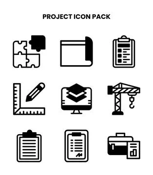 Project DuoTone Bundle Icons Pack Stock Illustration