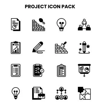 Project DuoTone Bundle Icons Pack Stock Illustration