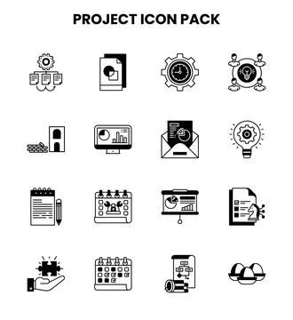 Project DuoTone Graphics Icons Pack Stock Illustration