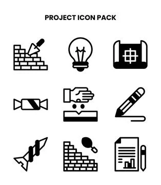 Project DuoTone Set Icons Pack Stock Illustration