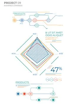 Project elements commercial charts. Modern visual vector illustration. Stock Illustration