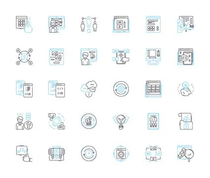 Project engineering linear icons set. Planning, Architecture, Design イラスト素材